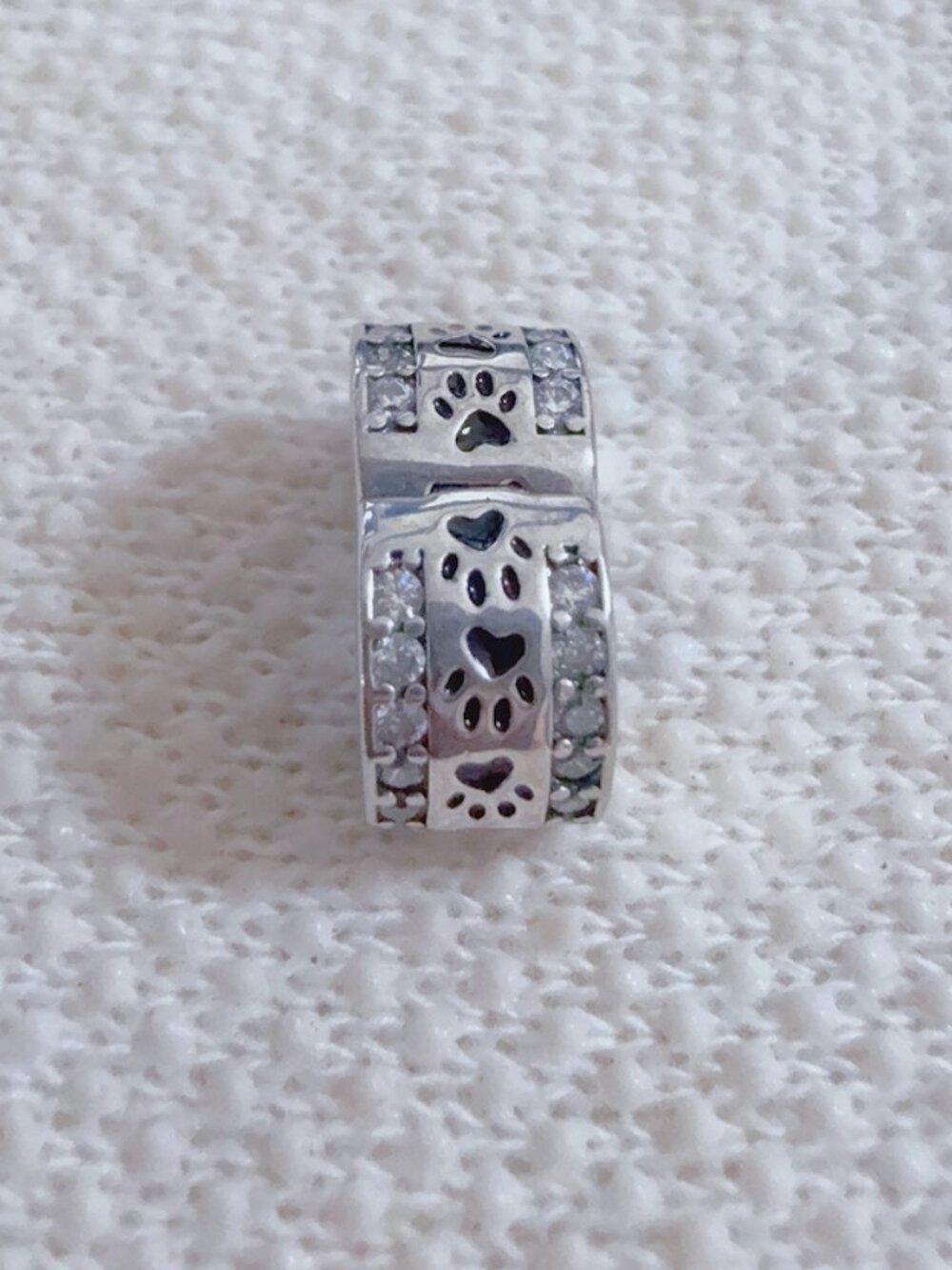 Paw print Clip Charm, Dog Charm Animal S925 Silver Charm For Pandora Bracelet - Picture 3 of 9